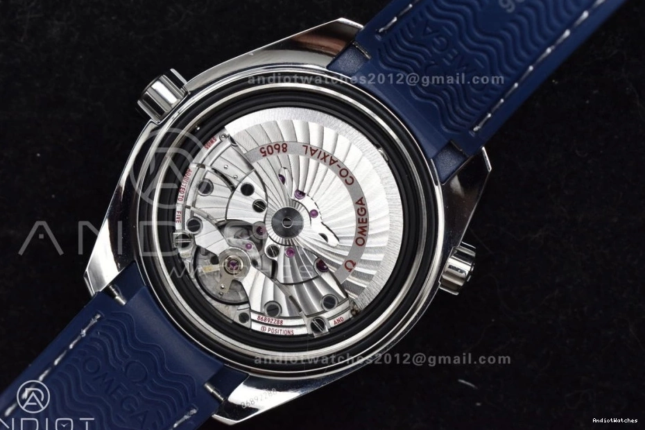 Strap GMT Ceramic Clone Ocean Bezel on Blue Blue 600M Dial Rubber Trendsetting Co-Axial Planet VSF Edition Best 1009 1:1 Super 43.5mm A8605 1219